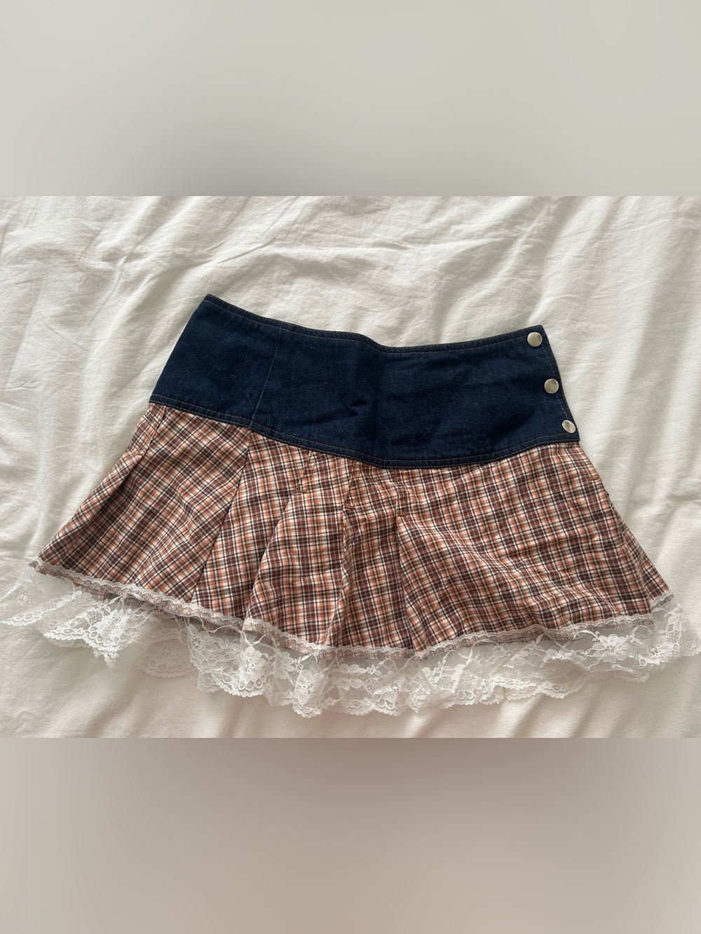 Vintage denim mini skirt